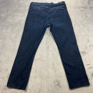 7 For All Mankind Slimmy Jeans Mens 34x27 26" Inseam Dark Wash Stretch Slim